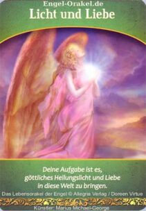 Engelkarte Bedeutung - Licht und Liebe - Lebensorakel der Engel