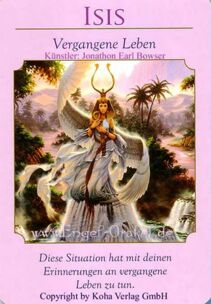 Engelkarte Bedeutung - Isis - Vergangene Leben - Orakel der Göttinnen von Doreen Virtue